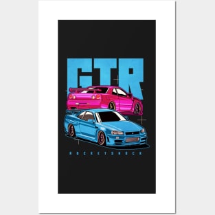 skyline r34 gtr jdm Posters and Art